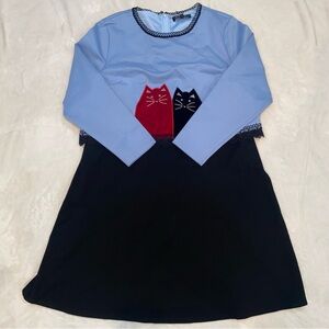 AOFULI Chinese Cat Design Women’s Dress B6299L 4XL NWT